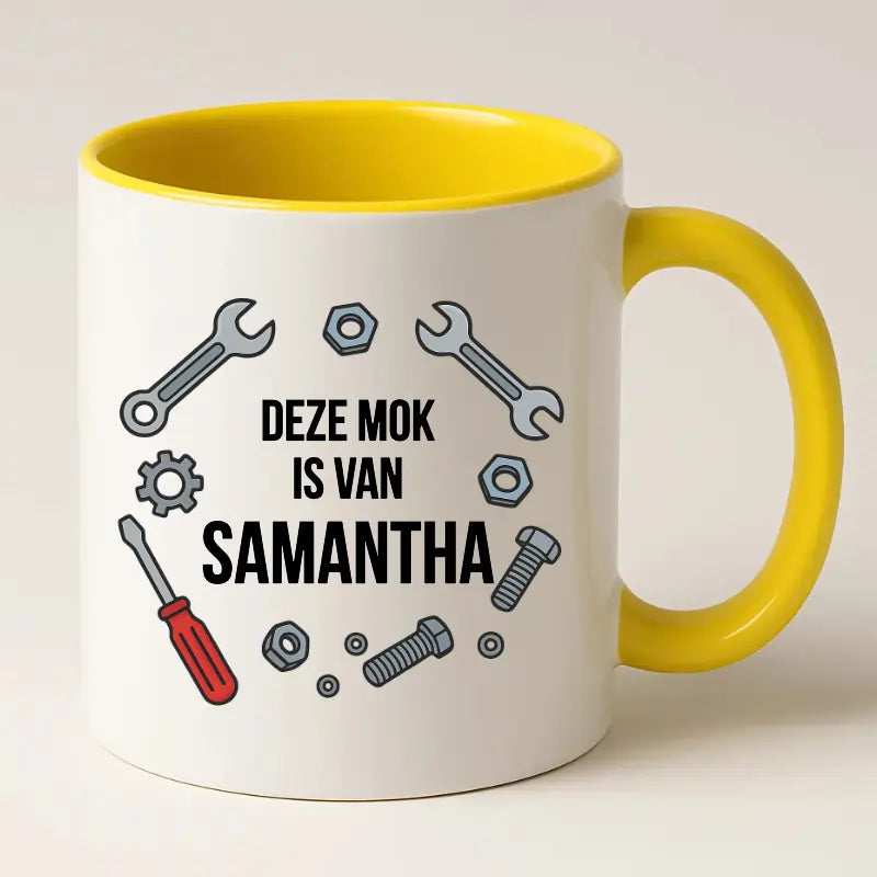 Mok voor Automonteur met naam