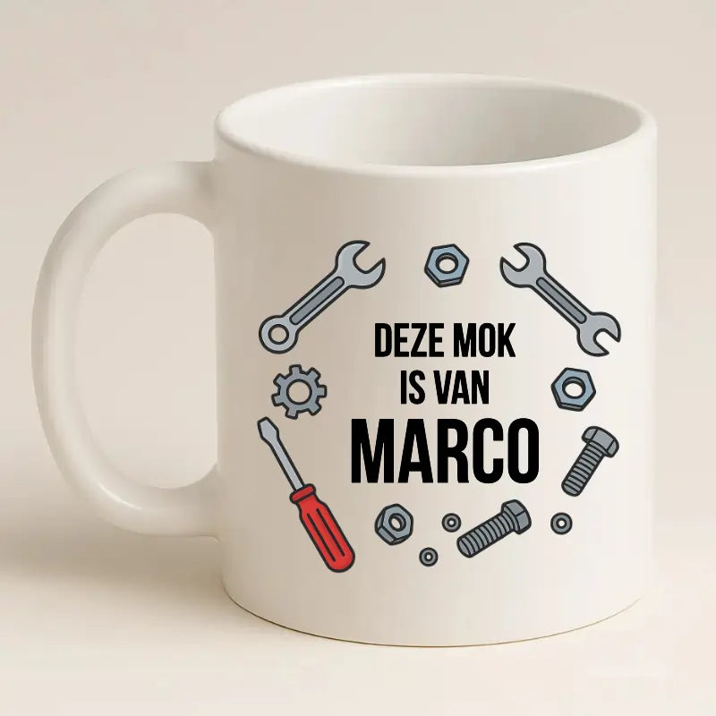 Mok voor Automonteur met naam