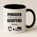 Pensioen, ik heb er jaren voor geoefend - Mok met Naam