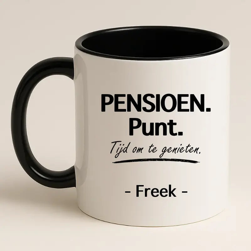 Pensioen. Punt. Tijd om te Genieten Mok met Naam