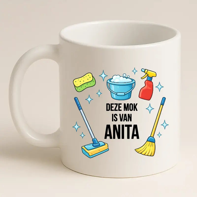 Schoonmaak Mok met Naam