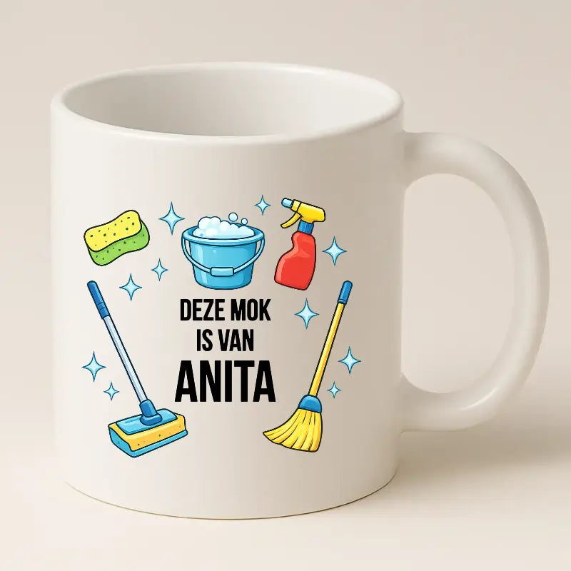 Schoonmaak Mok met Naam