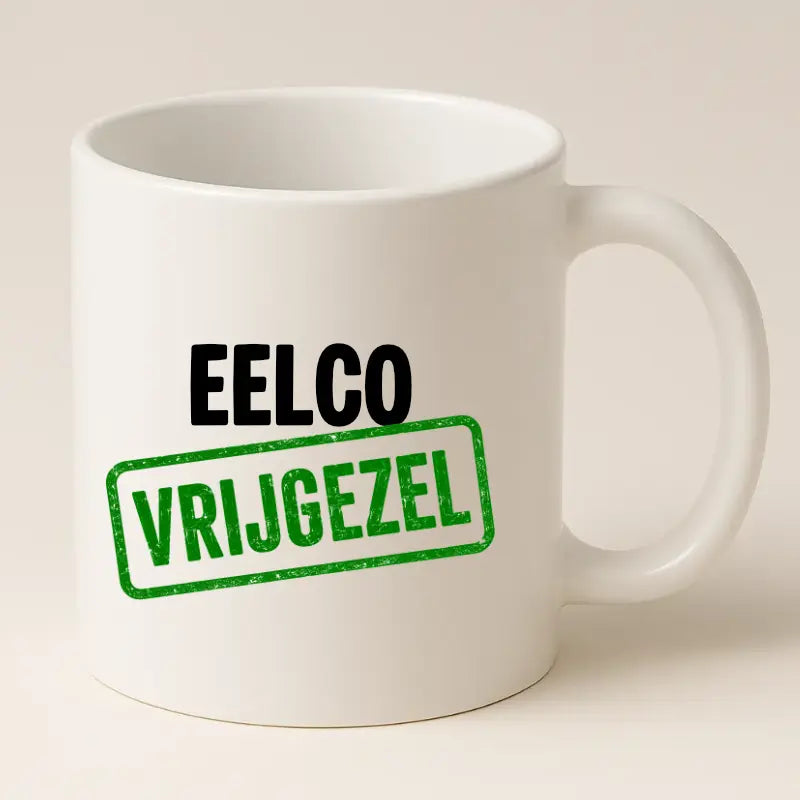 Vrijgezel Mok met Naam – Stempel