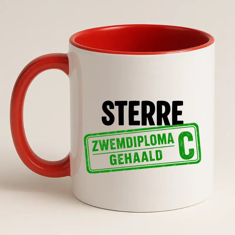 Zwemdiploma C Gehaald Mok met Naam - Stempel