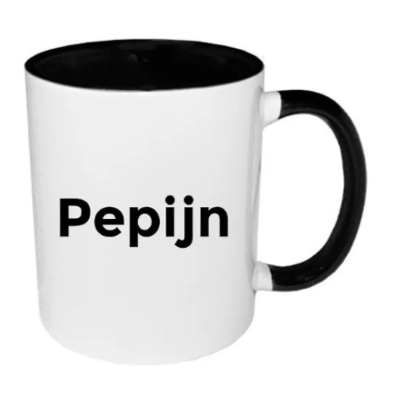 gepersonaliseerde zwarte mok met naam