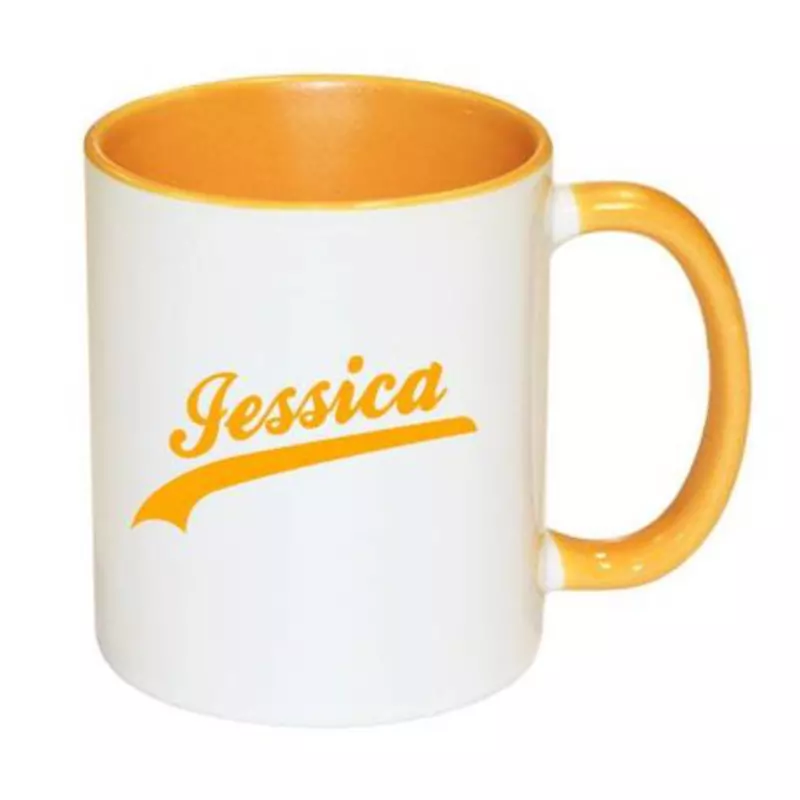 gele funky mok met naam