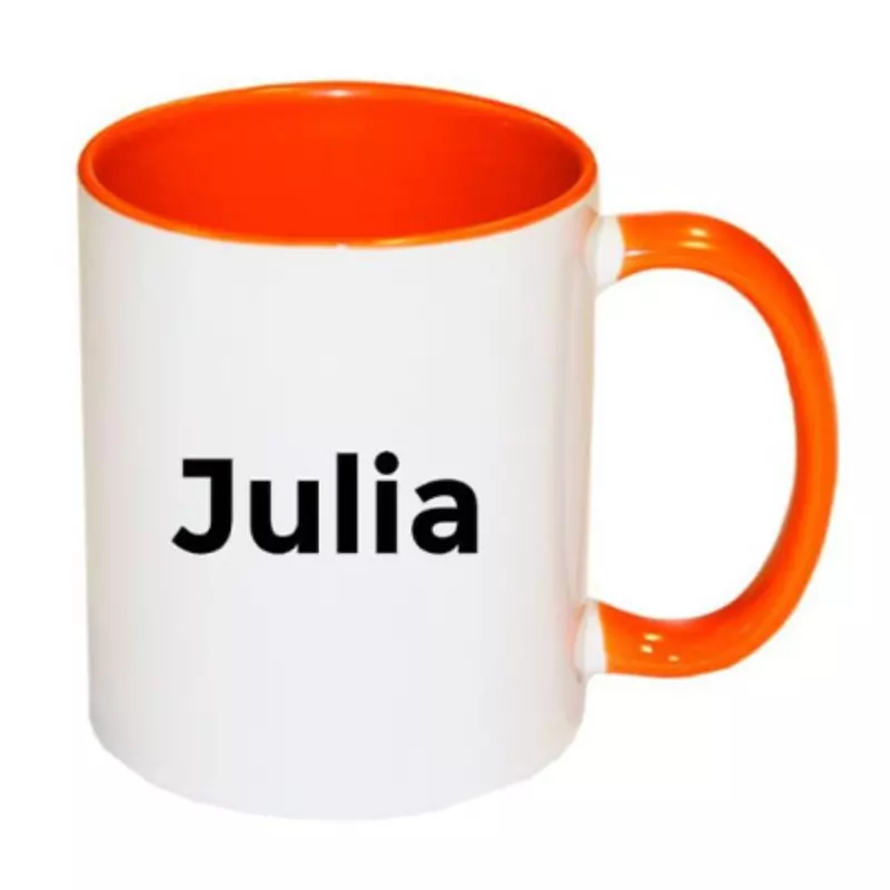 oranje gepersonaliseerde mok