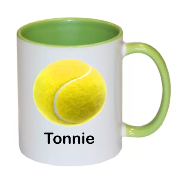 groene tennis mok met naam