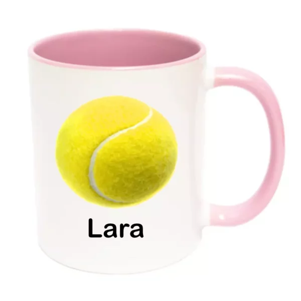 roze tennis mok met naam