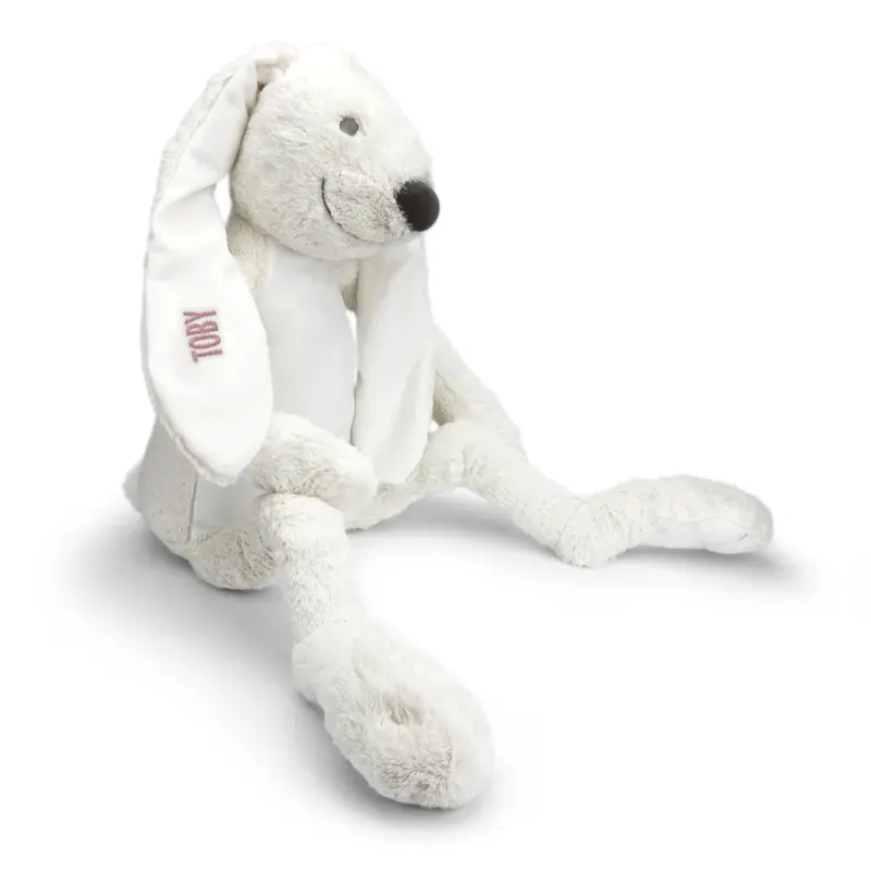 wit happy horse konijn geborduurd