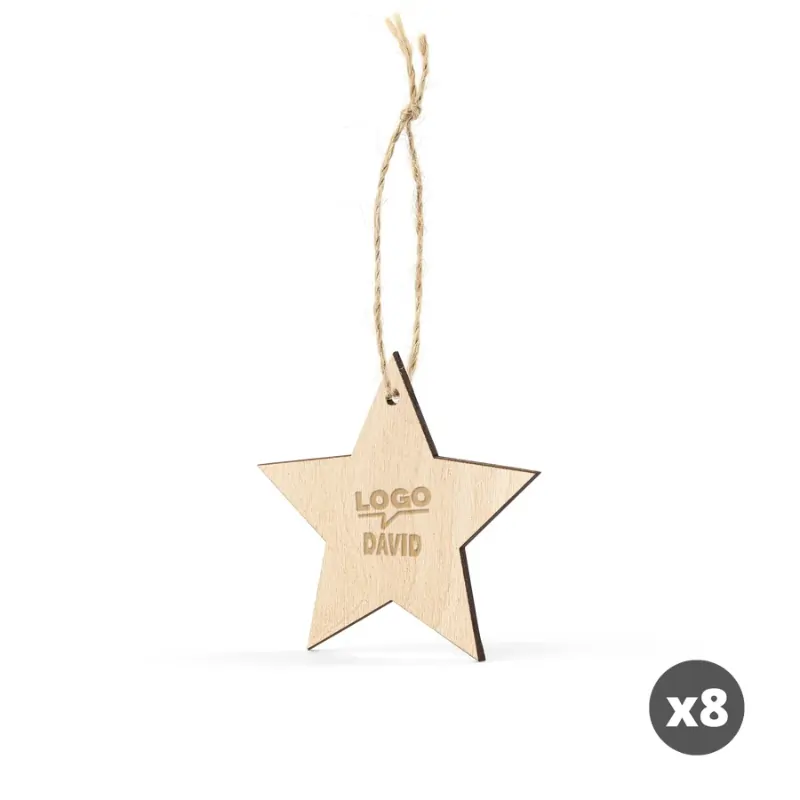 Houten kerstster met naam of tekst gegraveerd