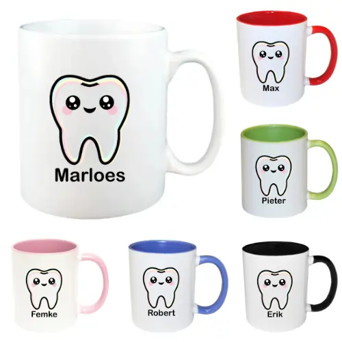 Gepersonaliseerde tandarts mokken