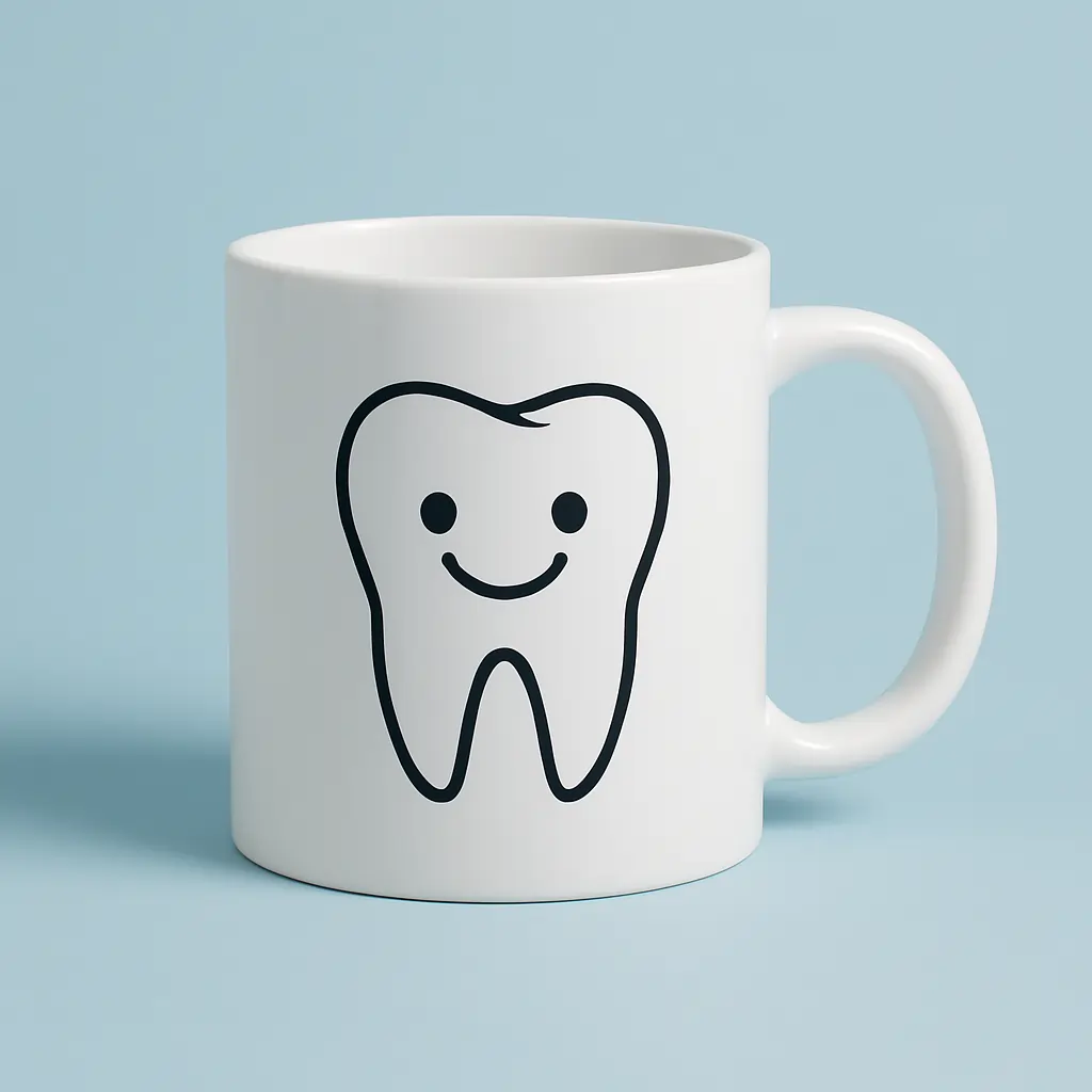 Mok met naam voor tandartspraktijk