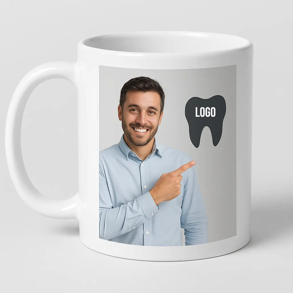 Tandarts mok met logo per stuk