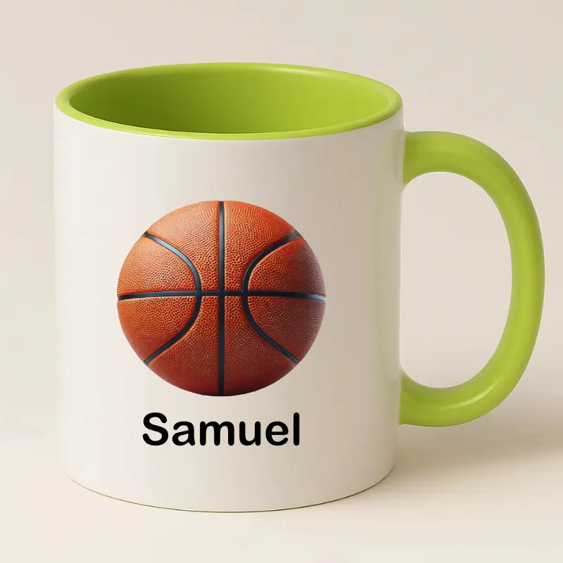 Groene Basketbal Mok met Naam