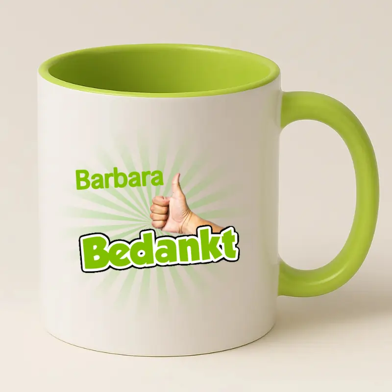 Bedanktmok met naam groen