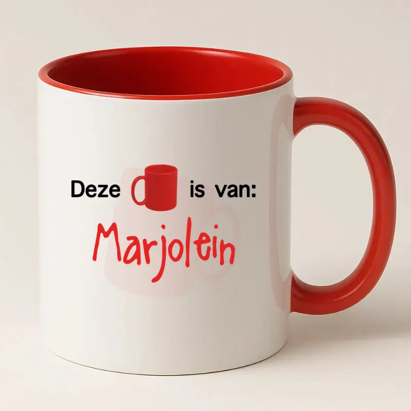 Deze mok is van ... rood
