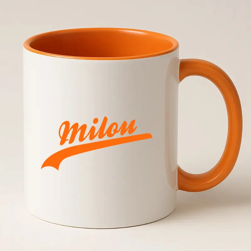 Funky mok met naam oranje