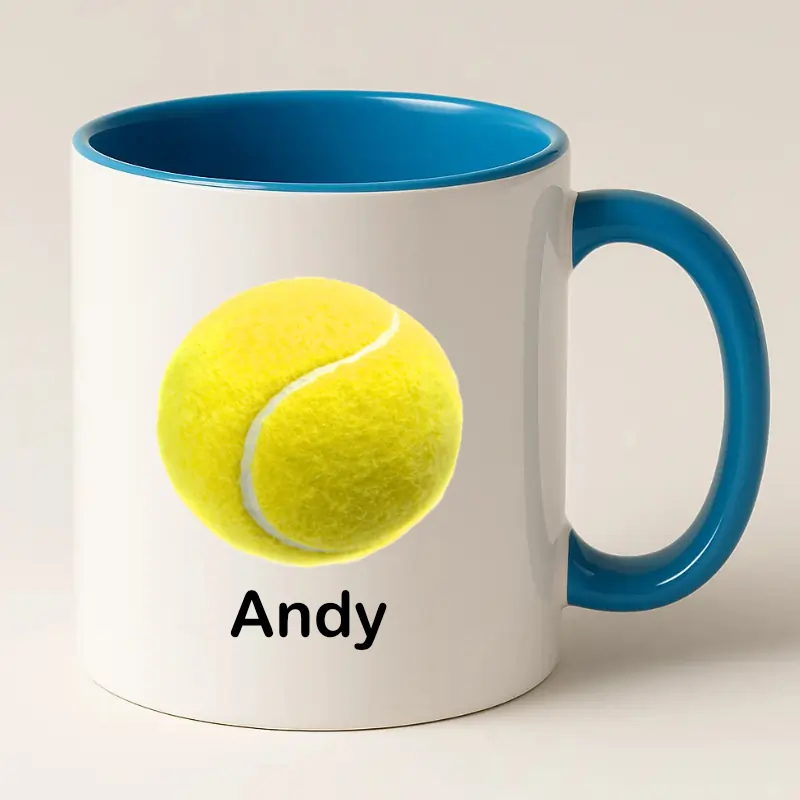 Blauwe Tennis Mok met Naam