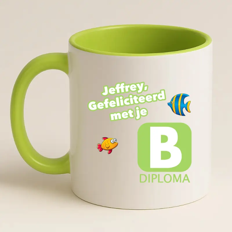 Zwemdiploma B Cadeau Mok Groen