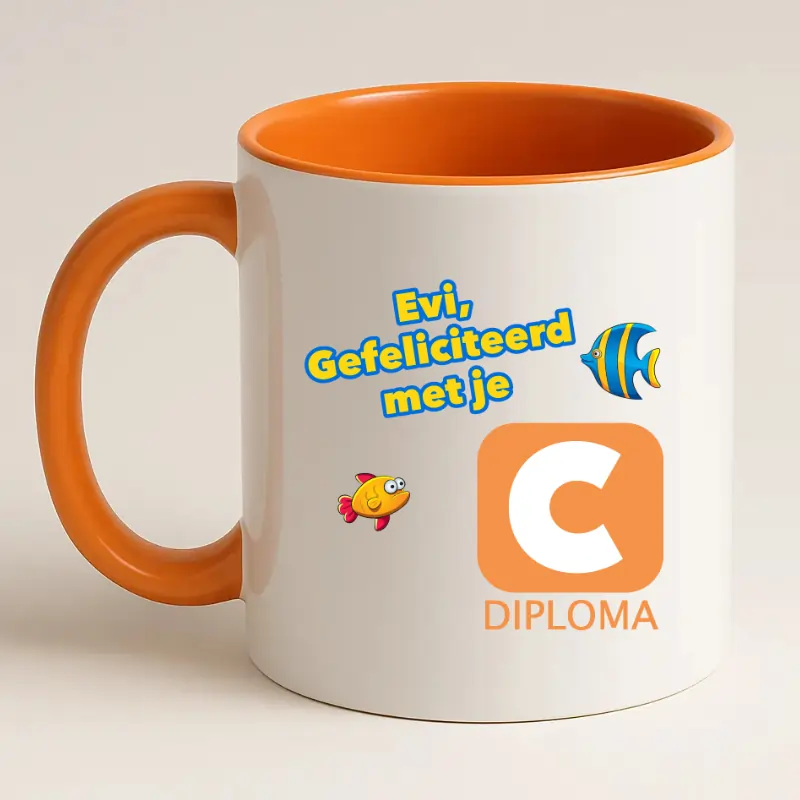 Zwemdiploma C Cadeau Oranje Mok