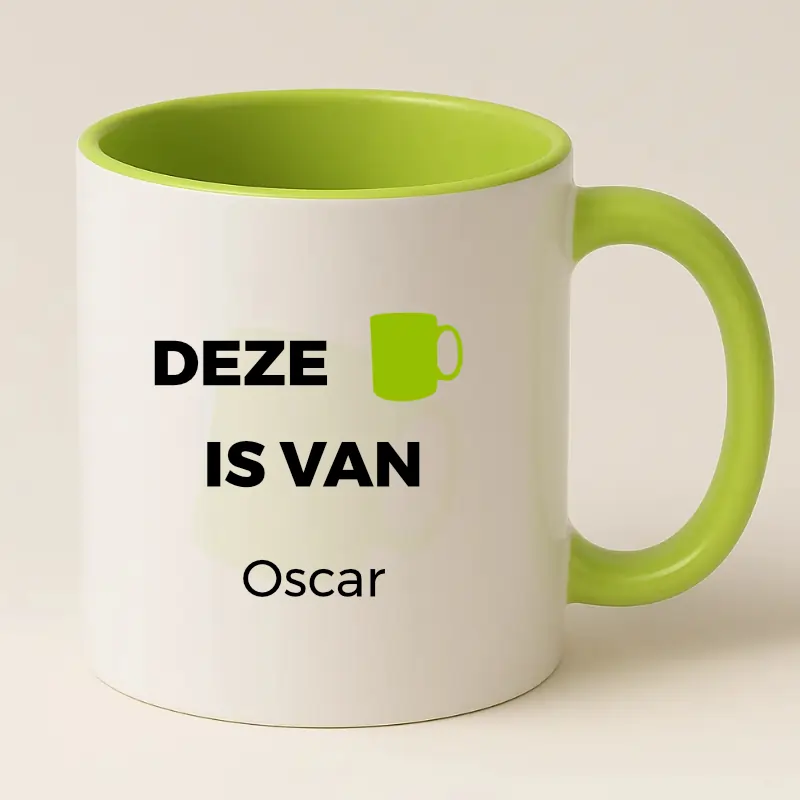 Groene Deze mok is van .... - Dikke letters variant.