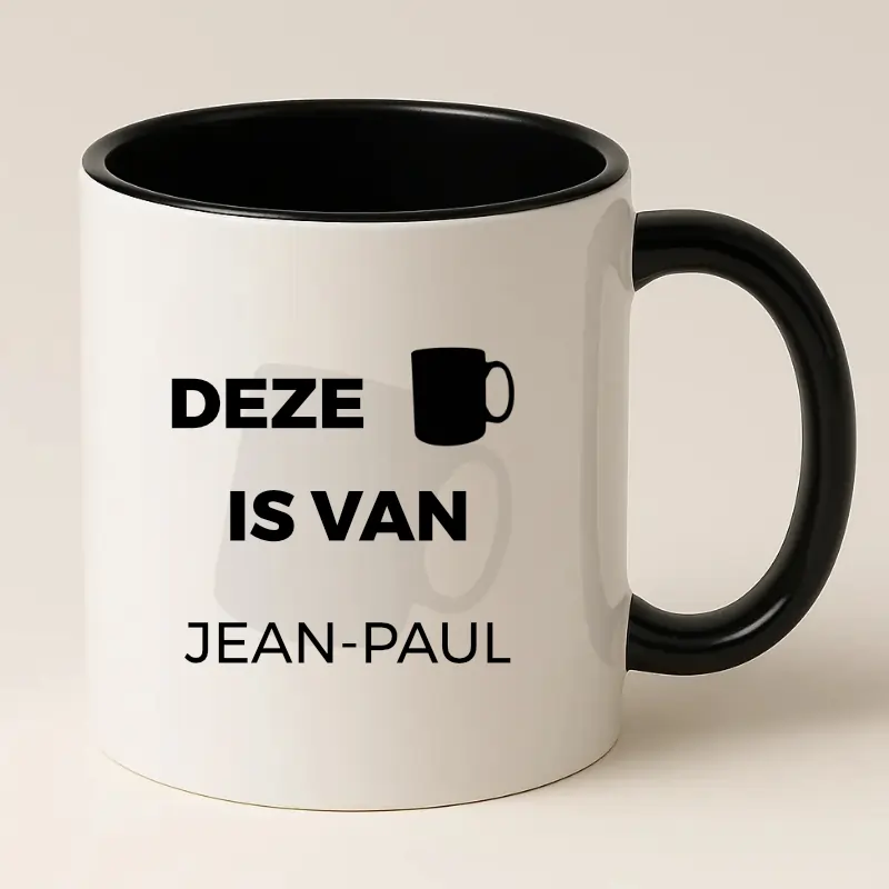 Zwarte Deze mok is van .... - Dikke letters variant.