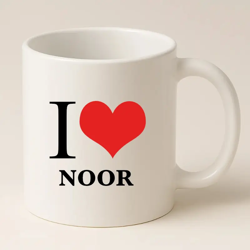 Witte I Love Mok met Naam