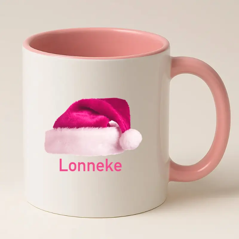 Roze Kerstmok met naam