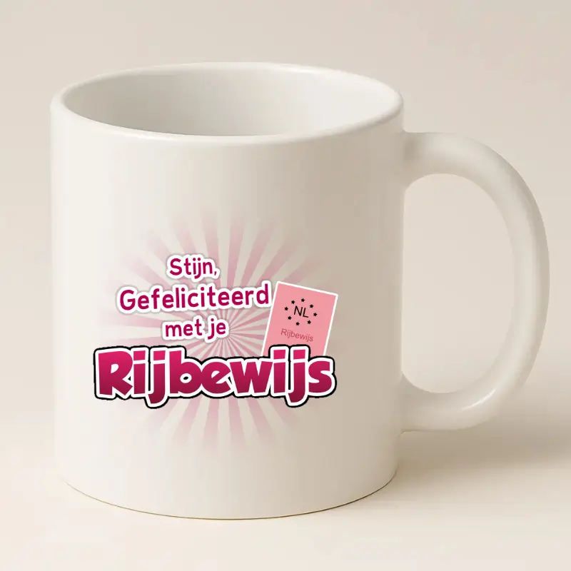 Gefeliciteerd met je rijbewijs mok