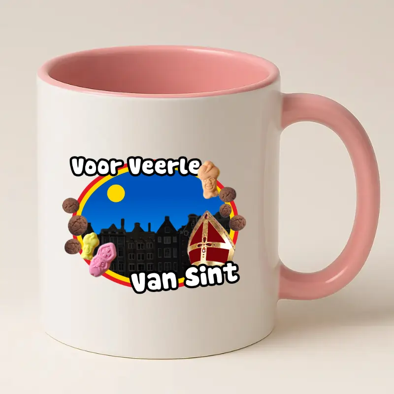 Roze Sinterklaas Mok met Naam