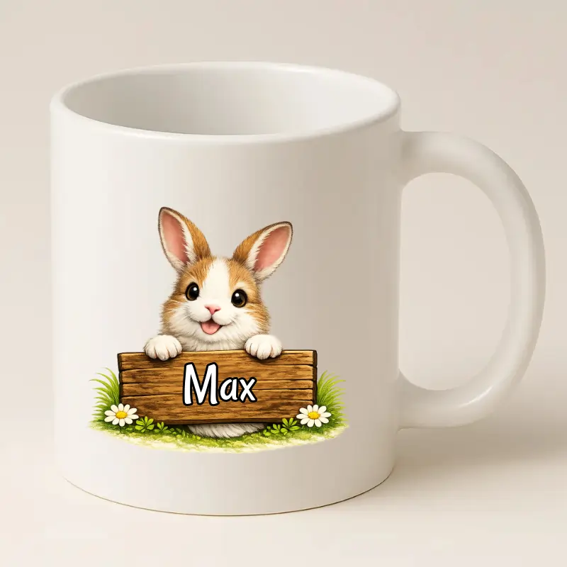 Cadeaumok voor paardenliefhebbers met naam (wit)